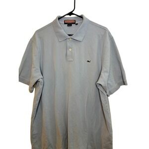 Vineyard Vines Mens XL‎ Polo Shirt Blue Cotton Classic Fit Whale Logo